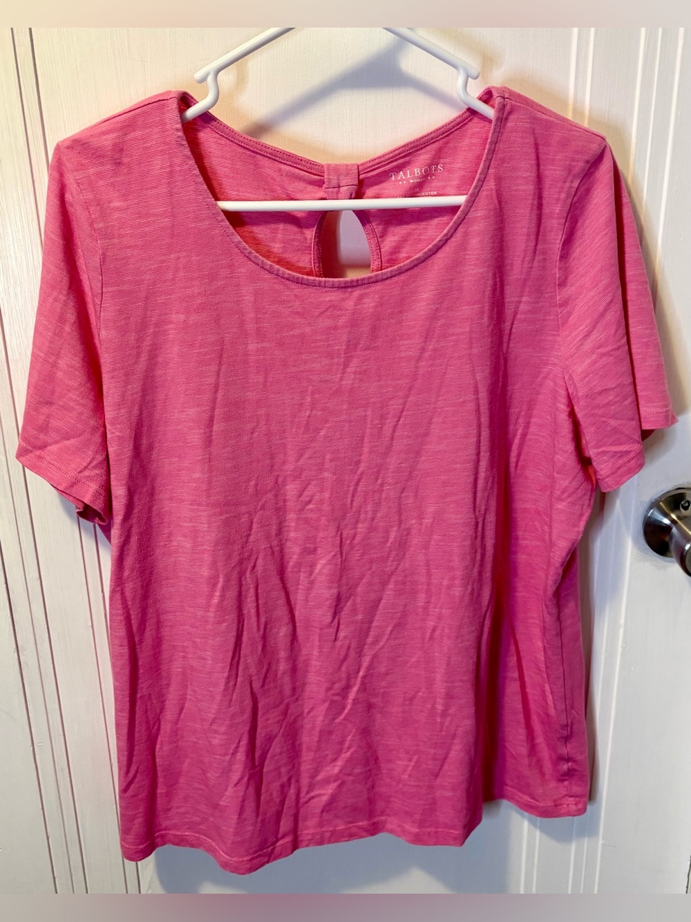 Talbots Hot Pink Short-Sleeve Scoop Neck Tee